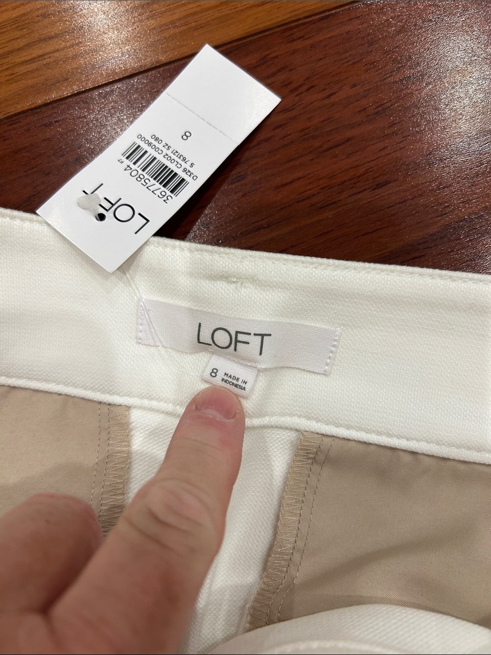 Ladies size 8 white new with tags LOFT ankle wide leg pants - Picture 8 of 9